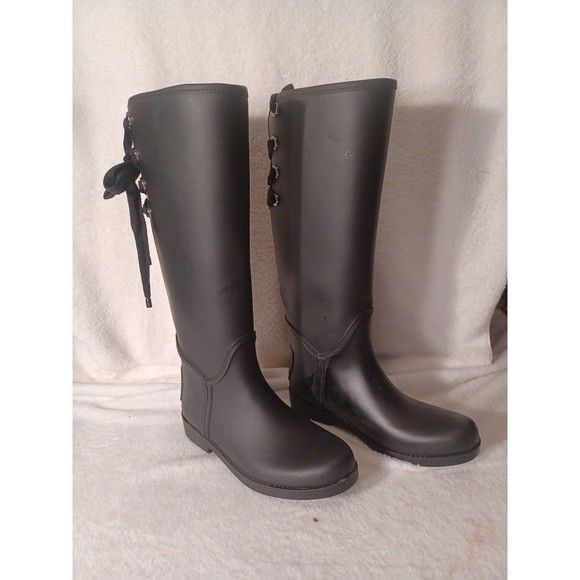 COACH TRISTEE TALL rain Boots 7B - Picture 1 of 8
